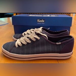 Keds Kickstart Navy Blue Eyelet Sneakers Size 8